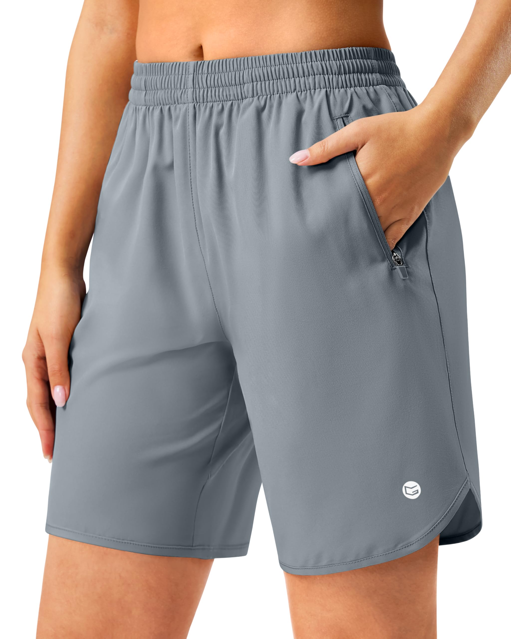 G Gradual 5"/7" Athletic Running Shorts for Women 2 Zipper Pockets Lightweight Workout Gym Summer Dolphin Shorts with Liner — view 13