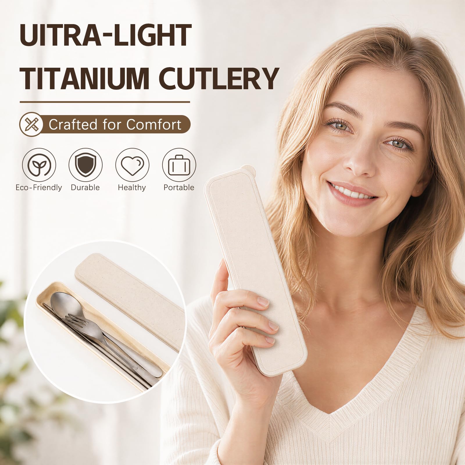 Titanium Flatware Set - Lightweight & Durable -2