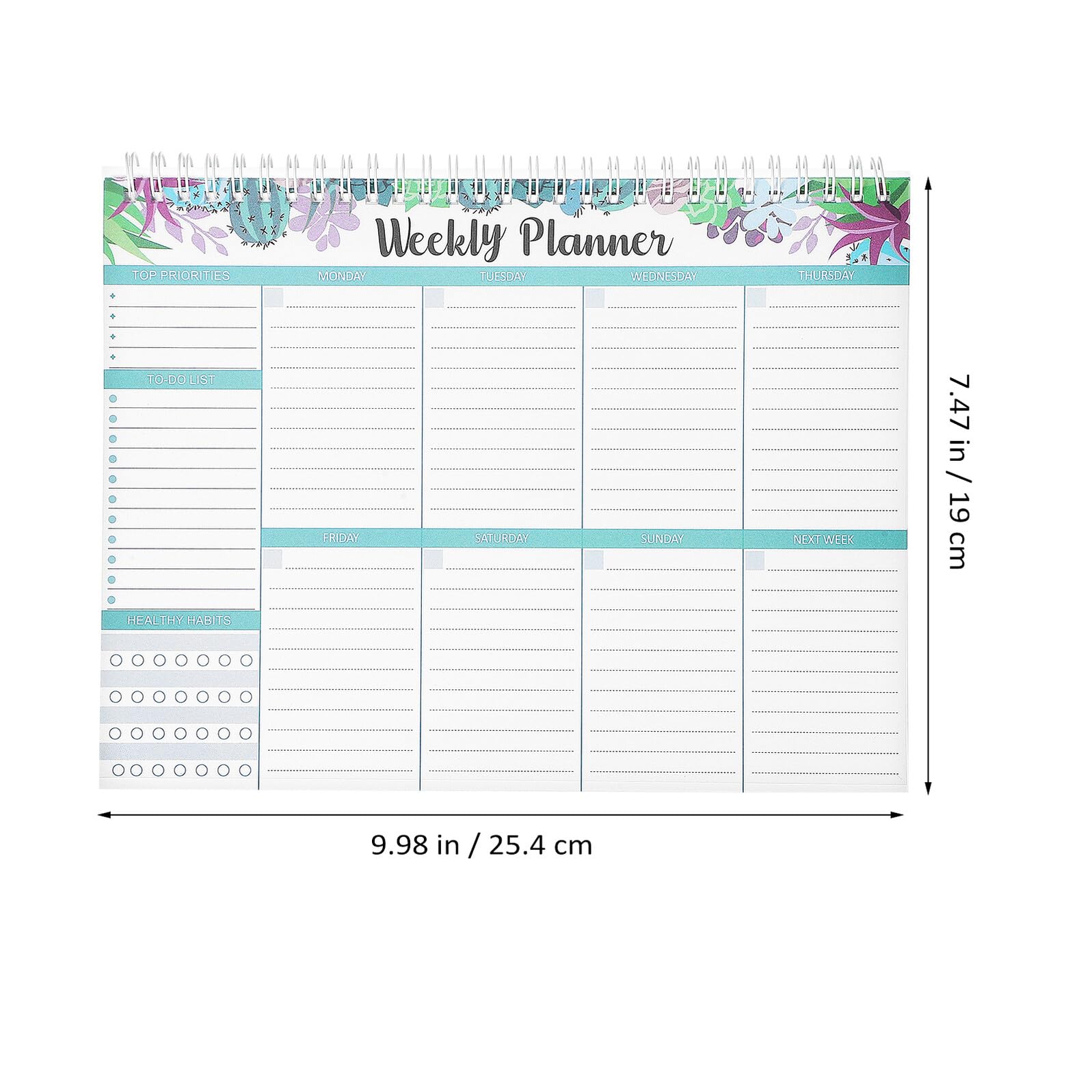 DOITOOL 4 Pezzi Planner Settimanale Scrivania con Rilegatura Spirale Blocco Note Organizzatore Settimanale per Studenti Insegnanti e Ufficio Carta Selezionata Resistente Design Elegante
