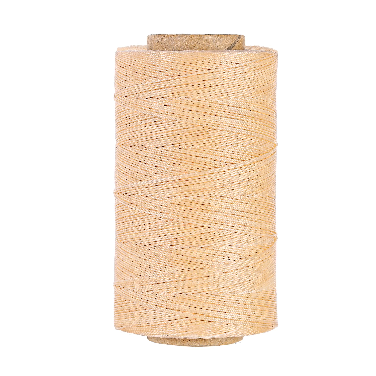 Sturdy Bonded Waxed Polyester Thread, 0.55mm, 437 Yards Wax String Cord - Beige for Leather, Hand Sewing, Stitching, Beading, Bookbinding, Bracelets
