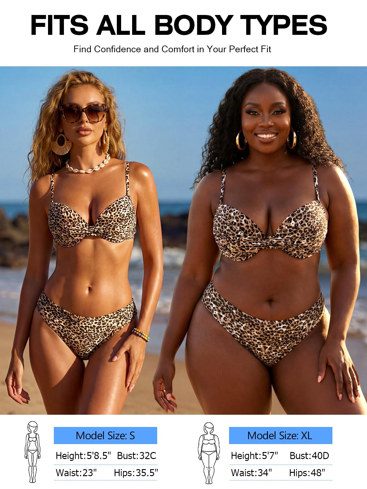 RELLECIGA Top bikini da donna push-up incrociato con ferretto top per donna