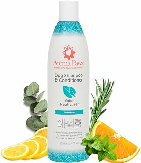 2-in-1 Dog Shampoo and Conditioner - Natural Deodorizing Formula Odor Neutralizer - Tearless Sensitive Skin Relief Wash for Dogs and Puppies - Sulfate and Paraben Free - 13.5 oz