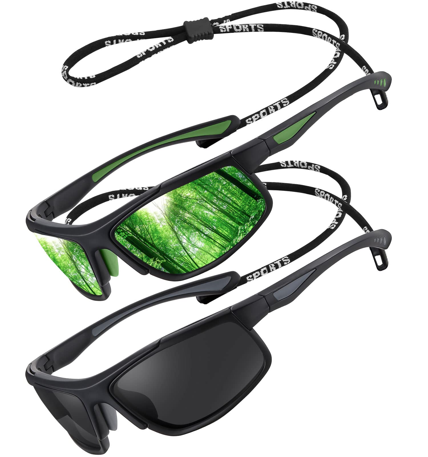 Sports Sunglasses Mens Womens,HD TAC Polarised Lens,Ultralight sturdy frame For Travel Driving Cycling Fishing Hiking Golf Outdoor Glasses UV400 Protection