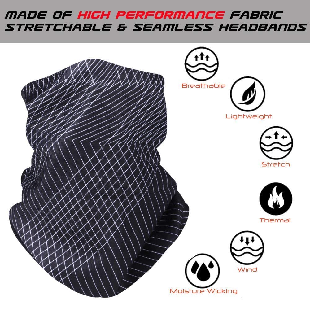 6 Pezzi Copricapo Multifunzione Fascia Bandana Sciarpa di Riciclaggio della Bici Tubo Elastico Fascia Magica Balaclava Maschera UV Residence per Yoga Climb Ciclismo Hiking