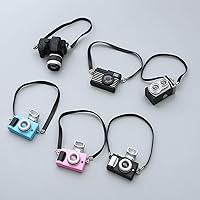 Vista 3 de ONEST 6 piezas de mini cámaras para accesorios de muñeca, adorno de cámara en miniatura, mini casa de muñecas, cámara vintage de utilería para mini