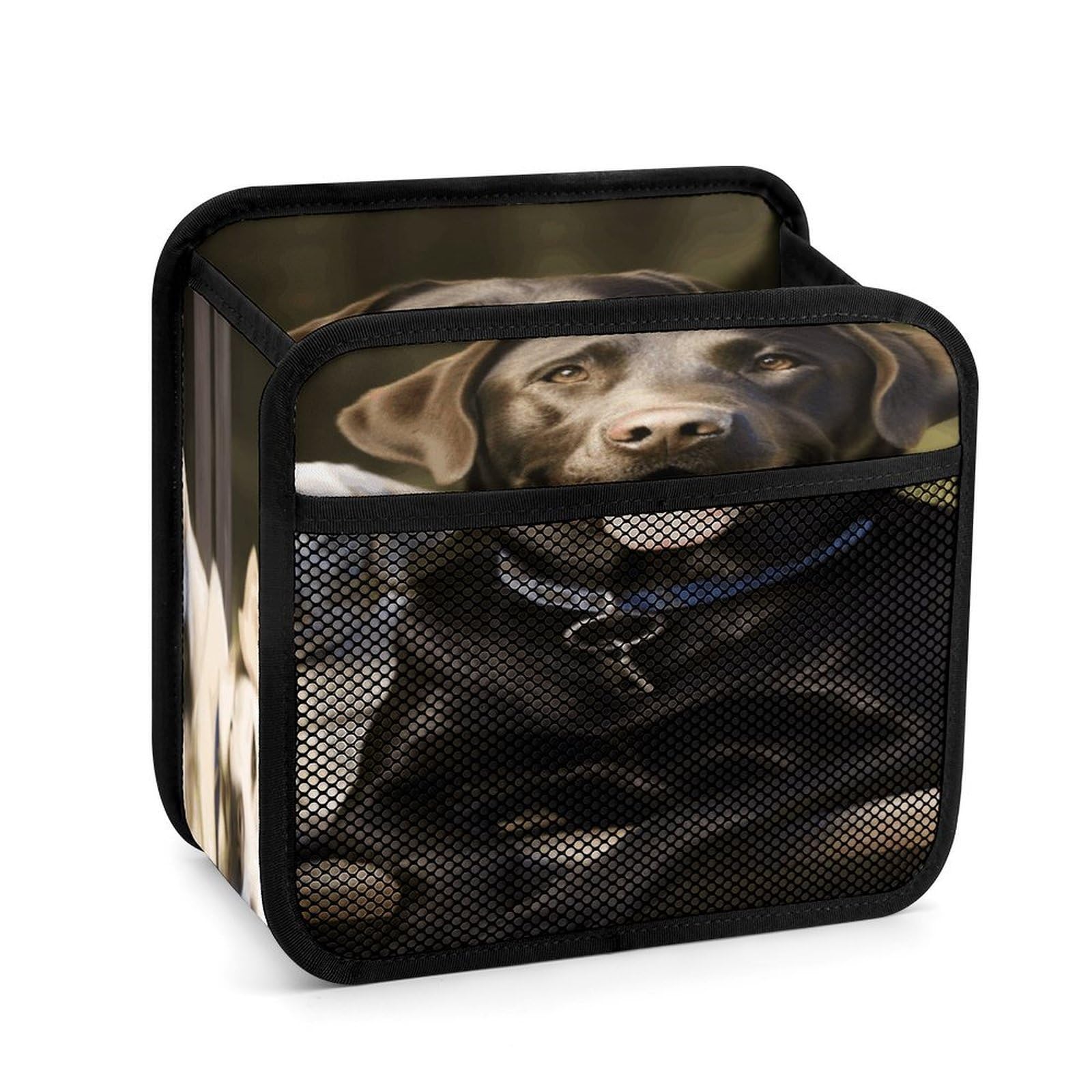 FekiLoot Labrador Backseat Car Organizer - Premium PU Leather Hanging Car Seat Organizer with Storage Mesh Pockets, Large Capacity Car Backseat Organizer Travel Accessories