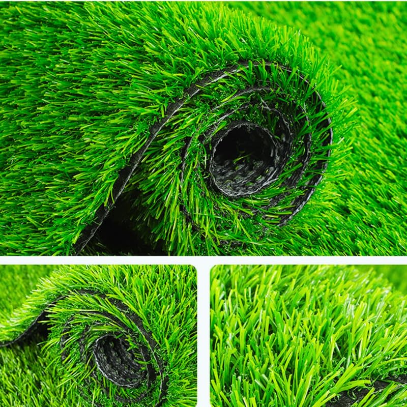 Rugs Planet 25MM Realistic Artificial Grass Rug (2.5x6 Ft) ? Indoor/Outdoor Dog Turf Mat with Drainage Holes, Fake Grass Carpet for Garden, Lawn, Balcony, Patio Decoration