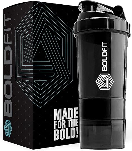 Boldfit Spider Gym Shaker Bottle, Shakers for Protein Shake with 2 Storage Compartment Gym protein shaker for workout (High Density Polyethylene,…