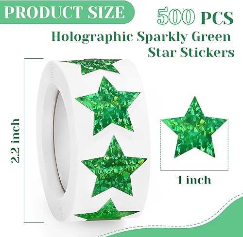 Miniatura 64 de 500 calcomanías de estrellas multicolor para recompensas infantiles, calcomanías holográficas de estrellas de 1 pulgada para bricolaje, Colorido