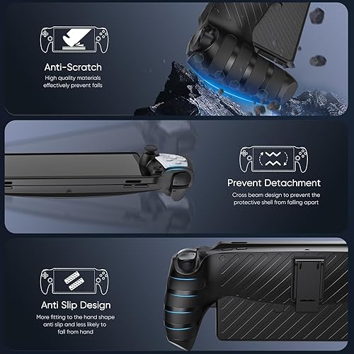 Miniatura 4 de Kit de accesorios 10 en 1 para Playstation Portal, estuche de transporte KOVA y funda de piel TPU con soporte para consola PS5 Portal, carcasa de