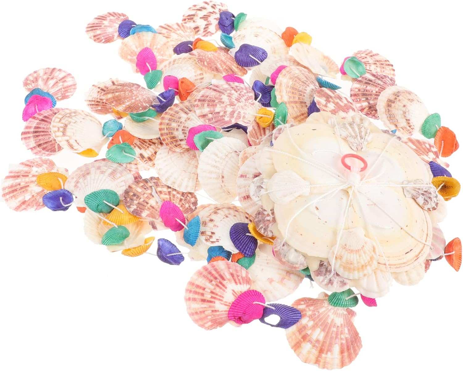 GANAZONO Natural Seashell Wind Chime Pendant Hand-Polished Decorative Shell Ornament for Garden Patio Decor Soothing Sounds Colorful Design for Relaxation Home Decoration
