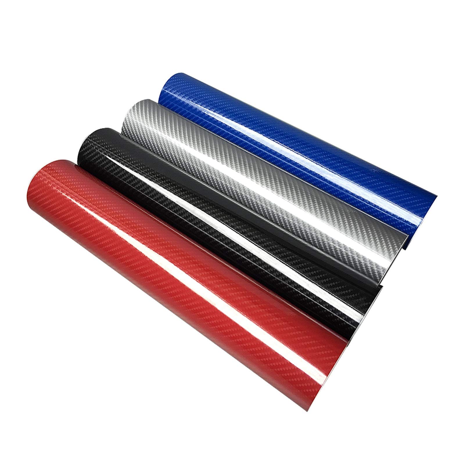 Auto Schutz Carbon Folie, 5D Carbon-Faser-Wrapping-Vinylfilm-Motorrad-Tablet Aufkleber auf dem Auto Auto-Zubehör Auto-Styling(Silver,50x600cm)