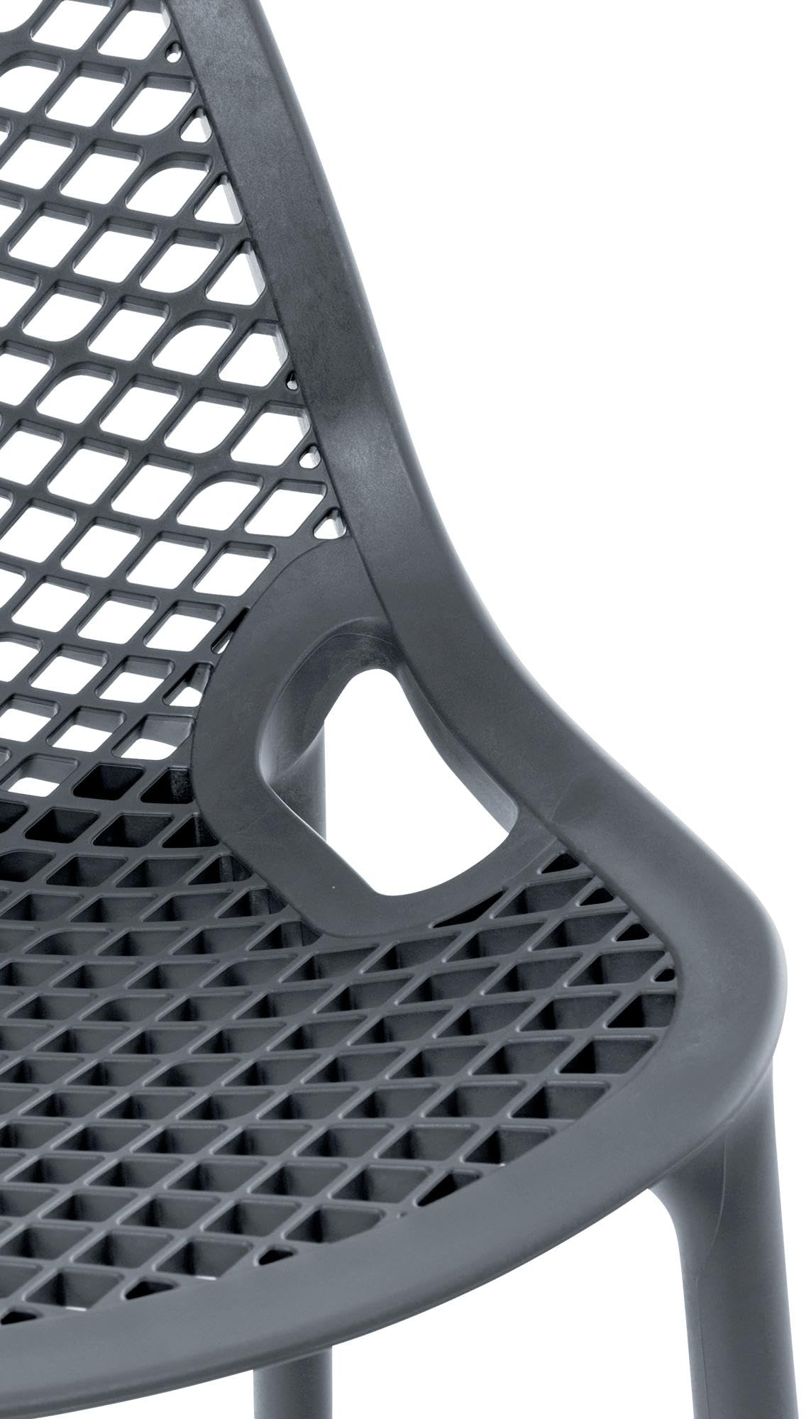CLP Tabouret Haut Jardin résistant Air, Chaise de Jardin avec Dossier, Tabouret comptoir résistant aux UV en Plastique Facile à Entretenir | Couleur Gris foncé