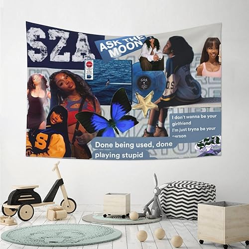 Miniatura 9 de SZAS - Tapiz de cantante estadounidense, tapiz para colgar en la pared, álbum de pared, póster de fotos cómodo, póster para el hogar, decoración del