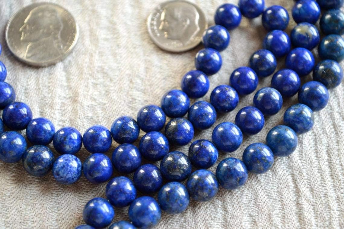 Handmade Lapis Lazuli Mala Necklace – 6mm 108 Beads, Birthstone