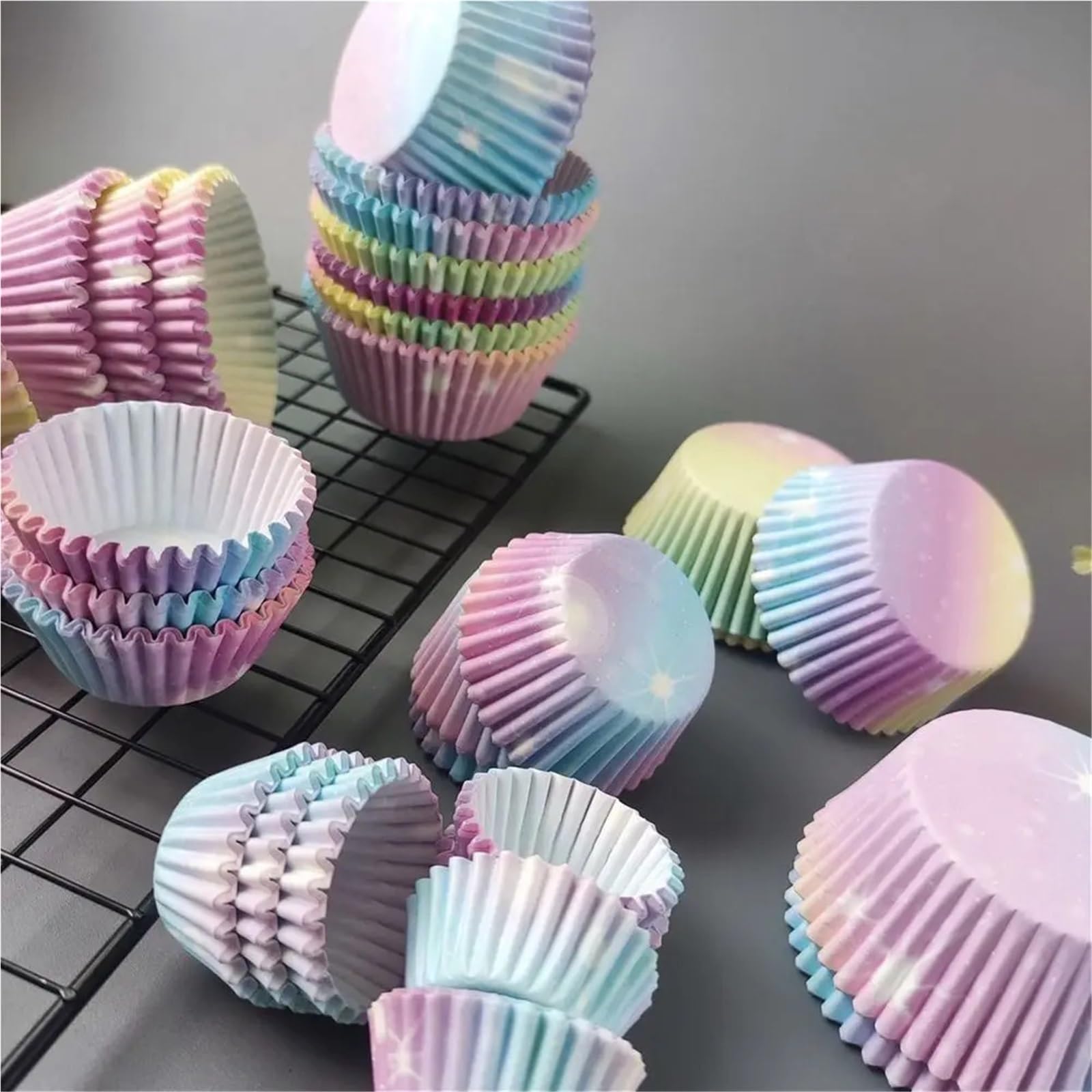 1000 moldes Desechables for Cupcakes, Papel antigrasa, moldes antiadherentes for Muffins.(L)