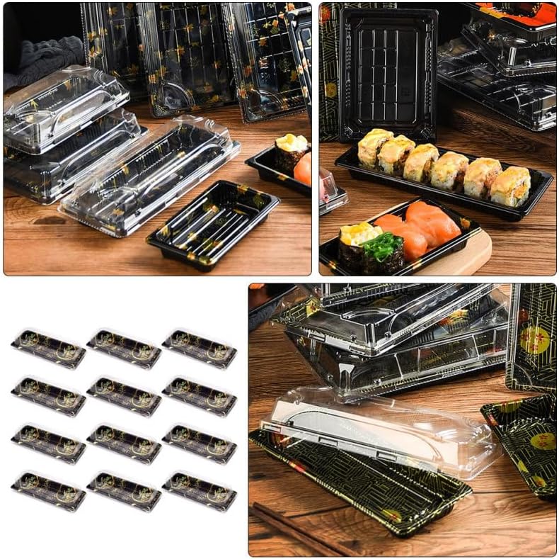 Miniatura 2 de 20Pcs Sushi Containers with Lid - Disposable Sushi Tray - Small Sushi Boxes To Go - Rectangular Take out Boxes - Fruit Cake Packing Box - Food