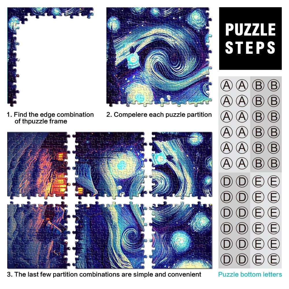 Impossible l'univers de la Nuit étoilée Puzzles de 2000 pièces pour Adolescents 70x100cm Cadeaux d'anniversaire pour Les 14 Ans et Plus