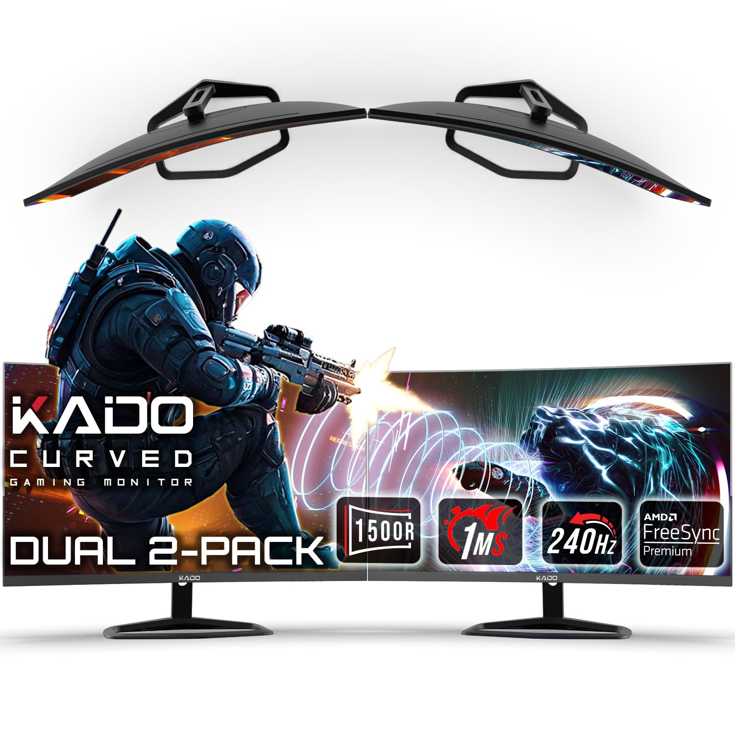 Amazon.com: Kado Dual Gaming Monitor Setup - 2-Pack 27