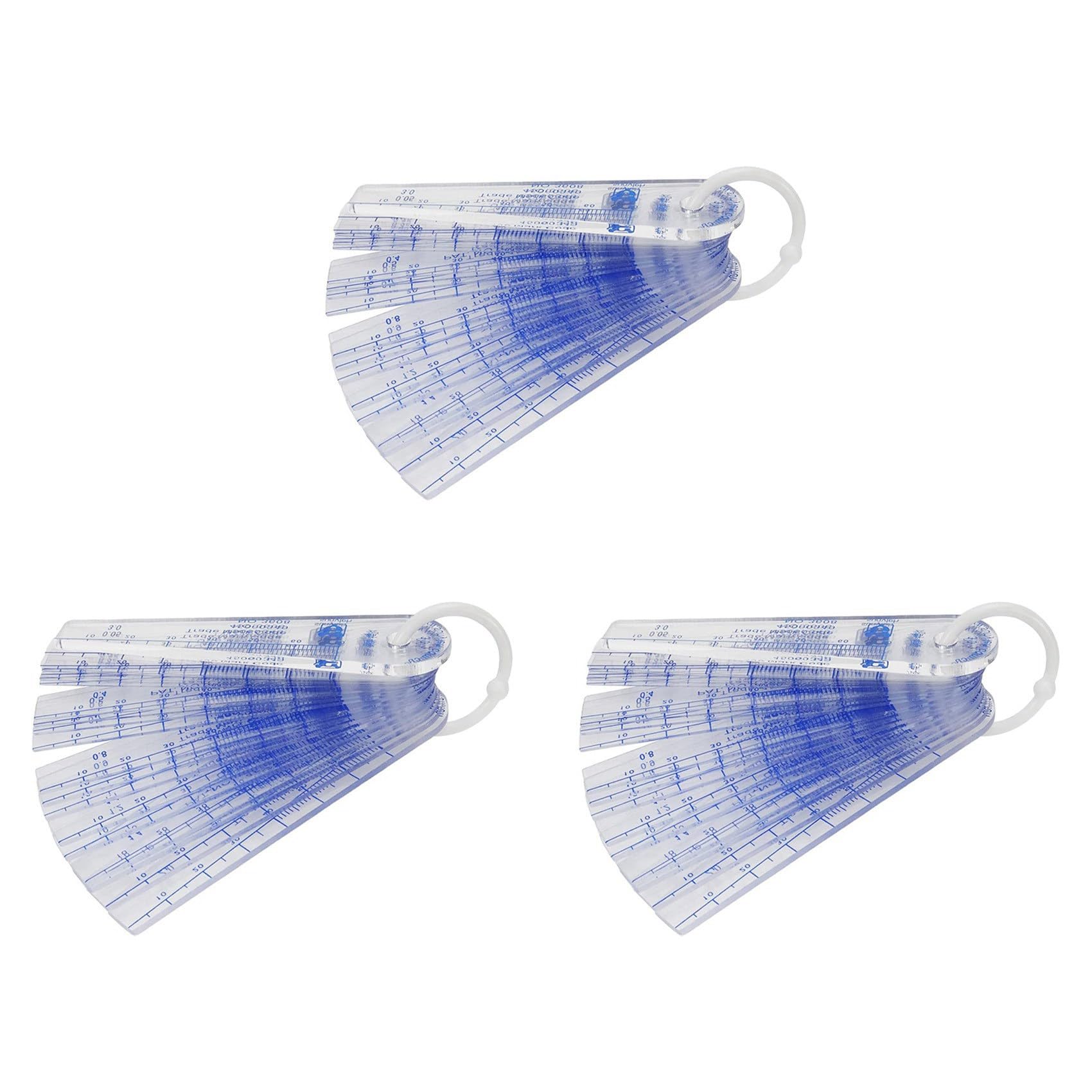Jnchdghwa As Shown 3X Plastic Feeler Gauge 0.05Mm To 3Mm Metric -Measuring Tool 21 Leaf