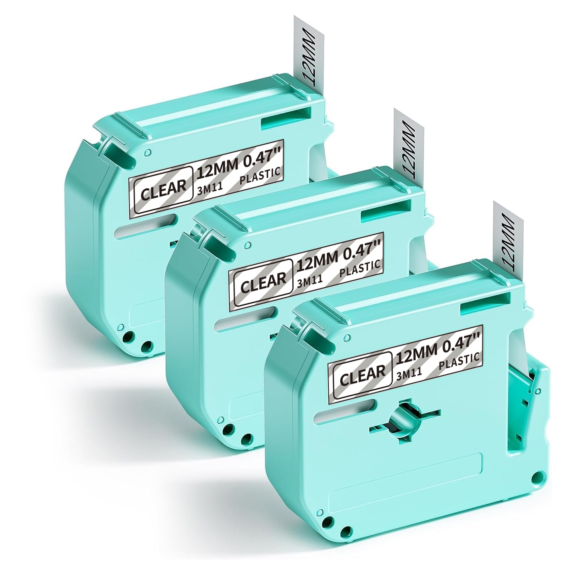 Vixic M-K131 Tape Compatible with Brother P Touch M Tape Clear 12mm 0.47'' M-K131s M131 MK131, M960 M950 Label Maker Refil for Brother PT-80 PTM95 PT-