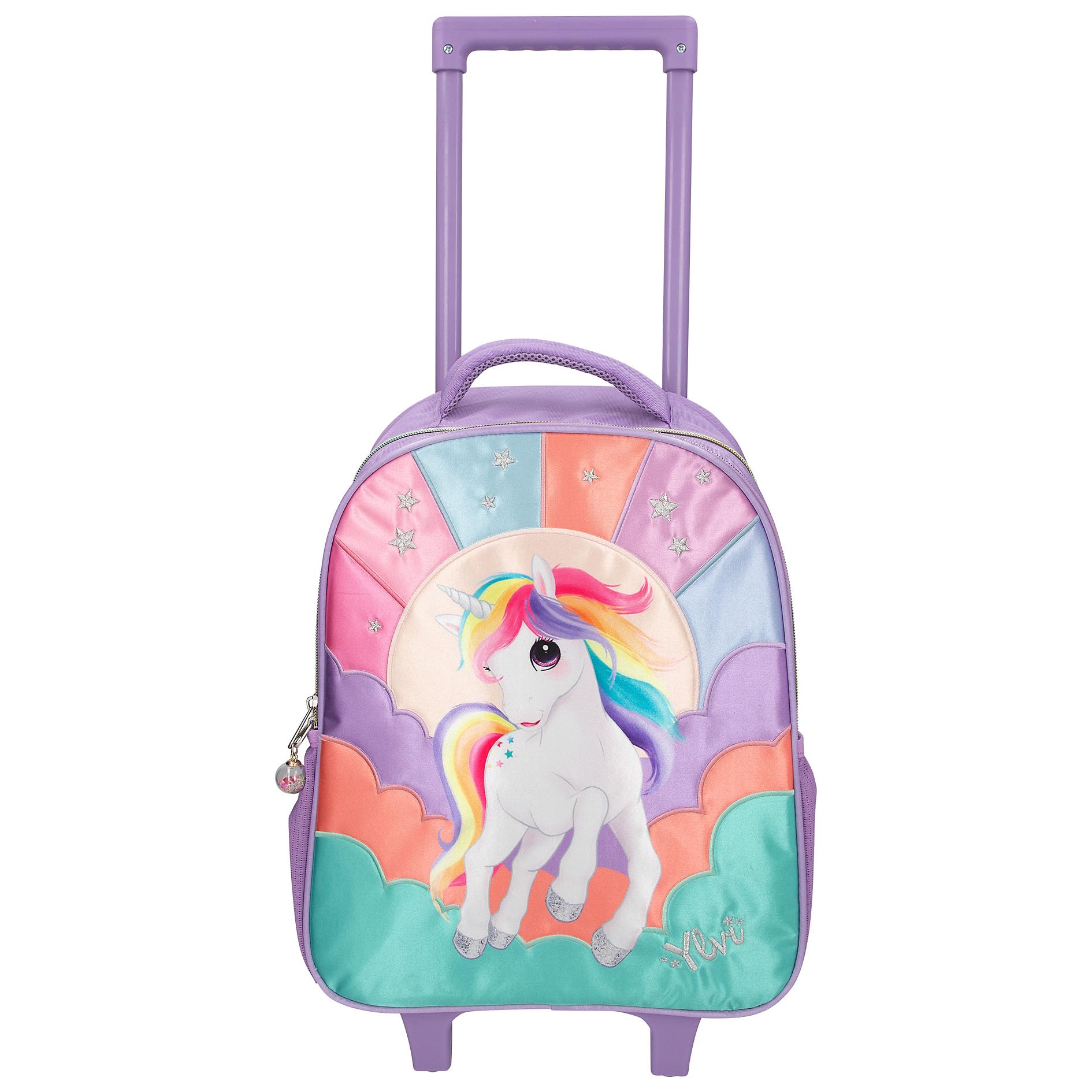 Depesche 12615 Ylvi - Trolley mit blinkenden LED Rollen, Kinderkoffer mit Teleskopgriff, ca. 38 x 30 x 16 cm