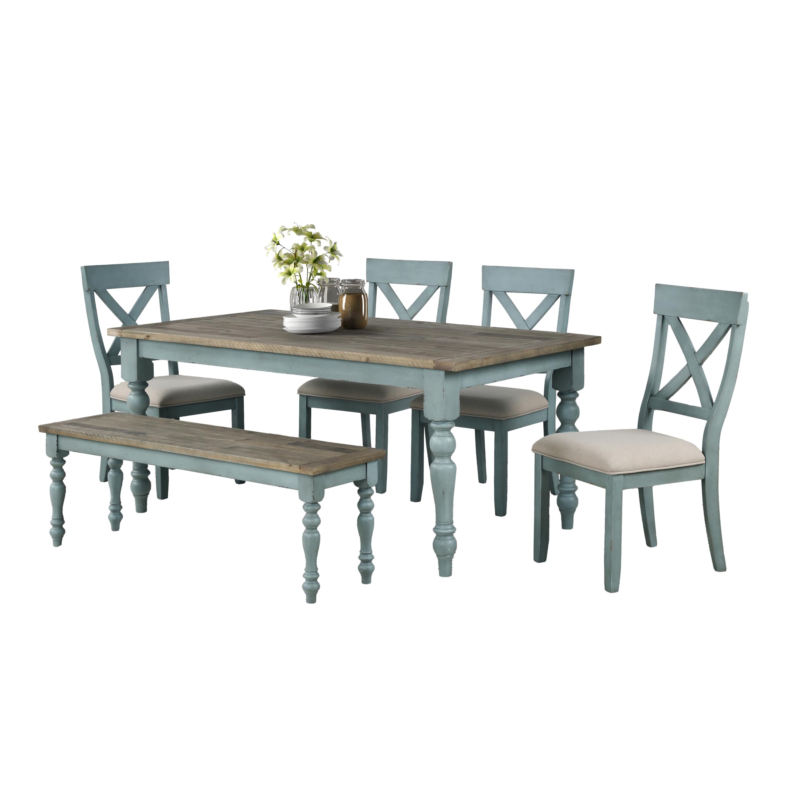 Roundhill Prato Dining Set with Bench