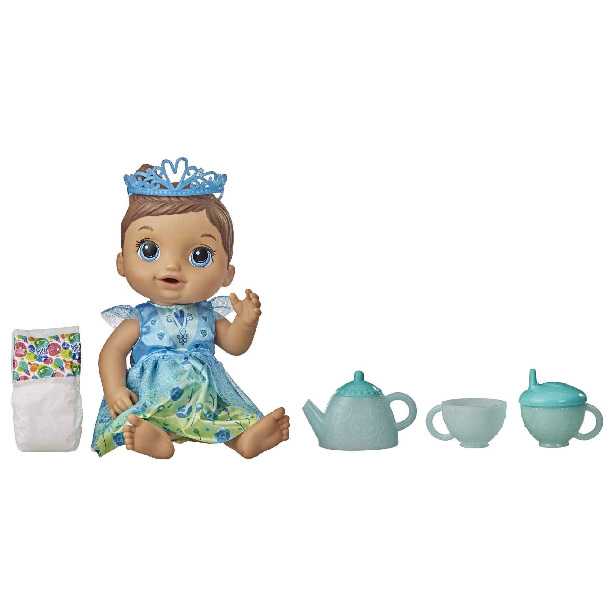 Baby Alive Tea ‘N Sparkles Baby Doll, Color-Changing Tea Set, Doll Accessories, Drinks and Wets, Brown Hair Toy For Kids Ages 3 and Up (B08JMWQ38P) Amazon Price History, Amazon Price Tracker