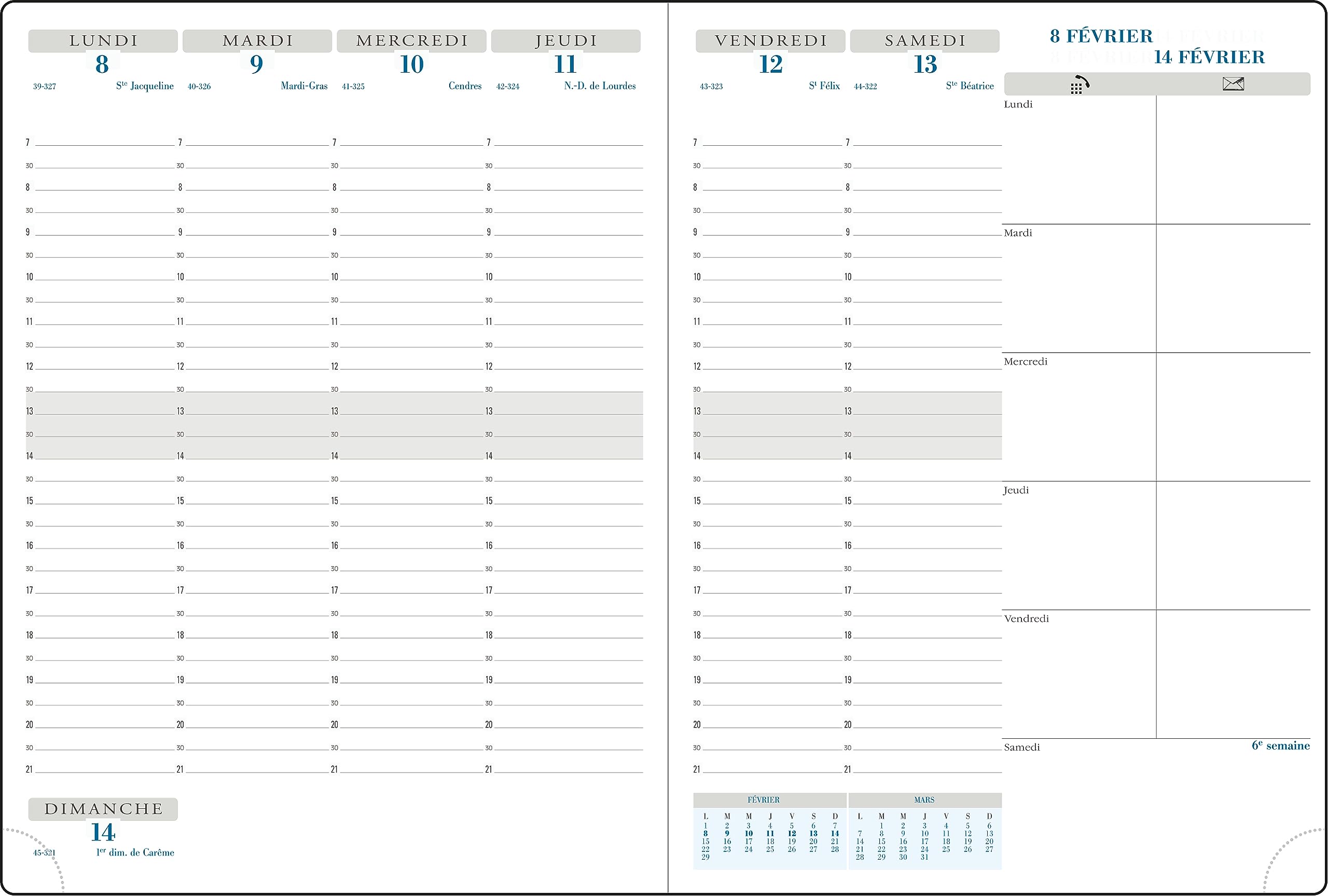 Exacompta Agenda semainier Horizons 27 Sésame 21x27cm - Déc 2026-2027 Bleu