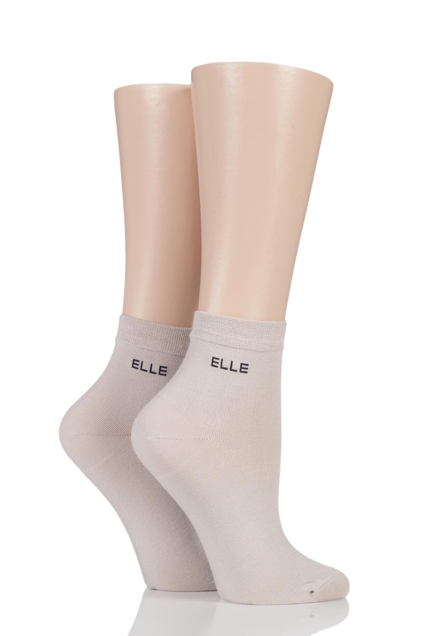 Elle Women's Neutral Bamboo Anklet Socks Pack Of 2 4-8