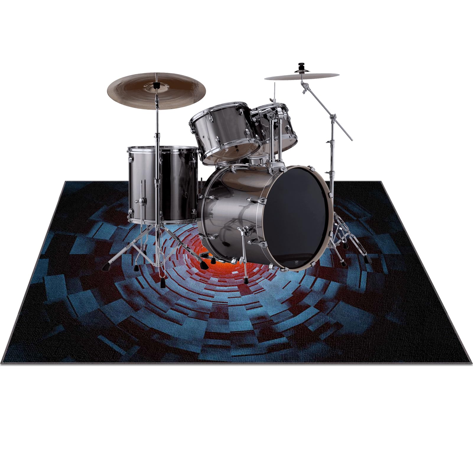 Dywan bębnowy, dywanik na baterie, dźwiękoszczelny dywanik do baterii elektronicznych, antypoślizgowe dywaniki do bębna basowego i innych mat do instrumentów muzycznych 180 x 140 cm
