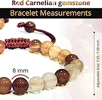 Vista 142 de Adjustable Crystal Bracelet – Gemstone Bead Bracelet with Adjustable Macrame String – Chic Gemstone Bracelet for Men and Women – 8mm Round Healing