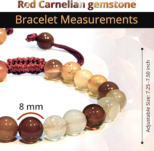 Vista 142 de Adjustable Crystal Bracelet – Gemstone Bead Bracelet with Adjustable Macrame String – Chic Gemstone Bracelet for Men and Women – 8mm Round Healing