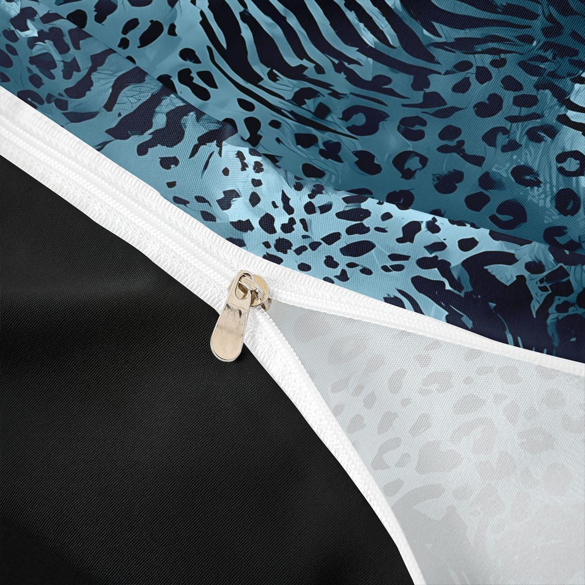 Erosebridal Cheetah Duvet Cover Queen Size Leopard Print Bedding Set for Girls Teens Women Wild Animals African Wildlife Comforter Cover Animal Skin Print Abstract Blue Bedclothes
