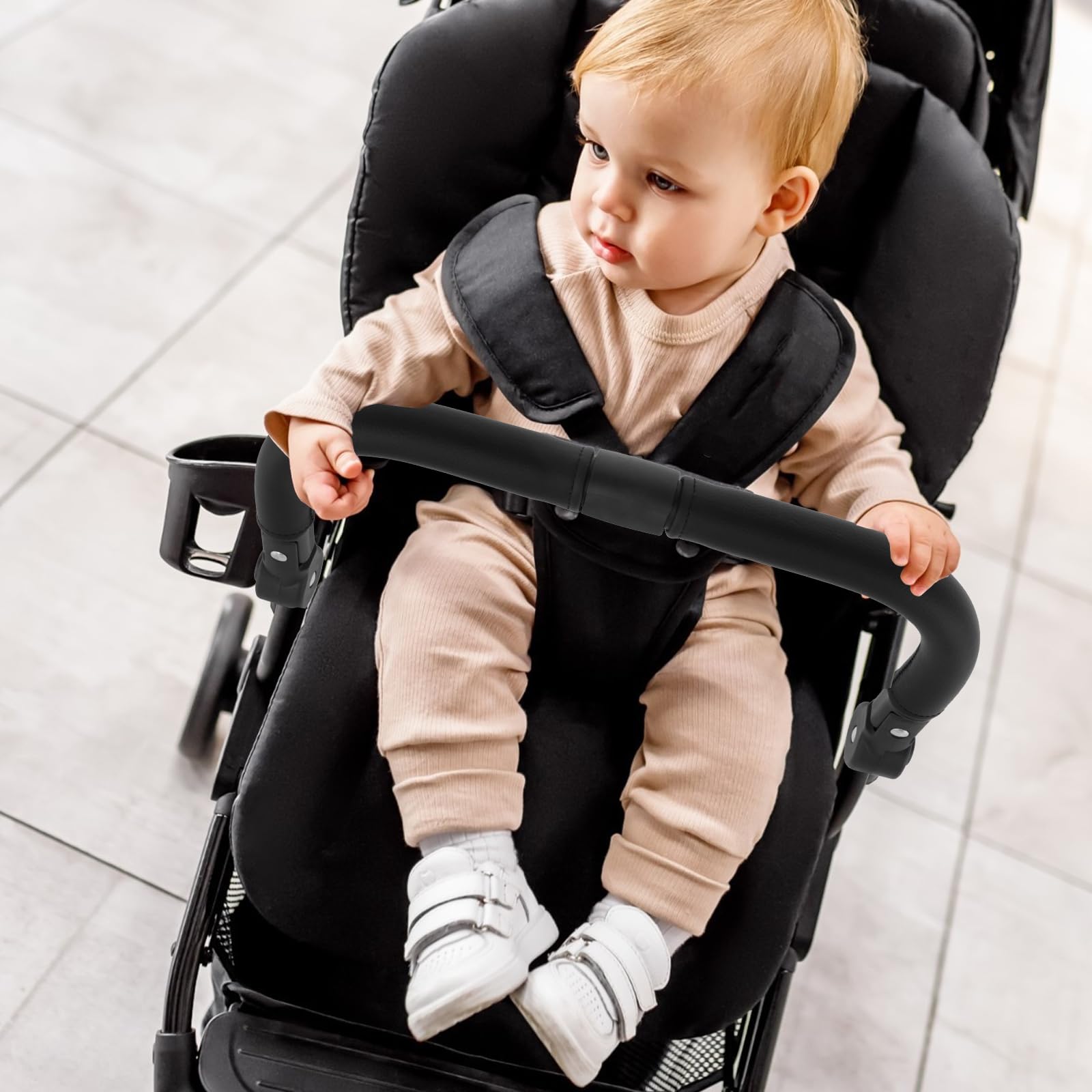Bumper Bar for Stroller Adjustable Angle Armrest Handlebar Crossbar
