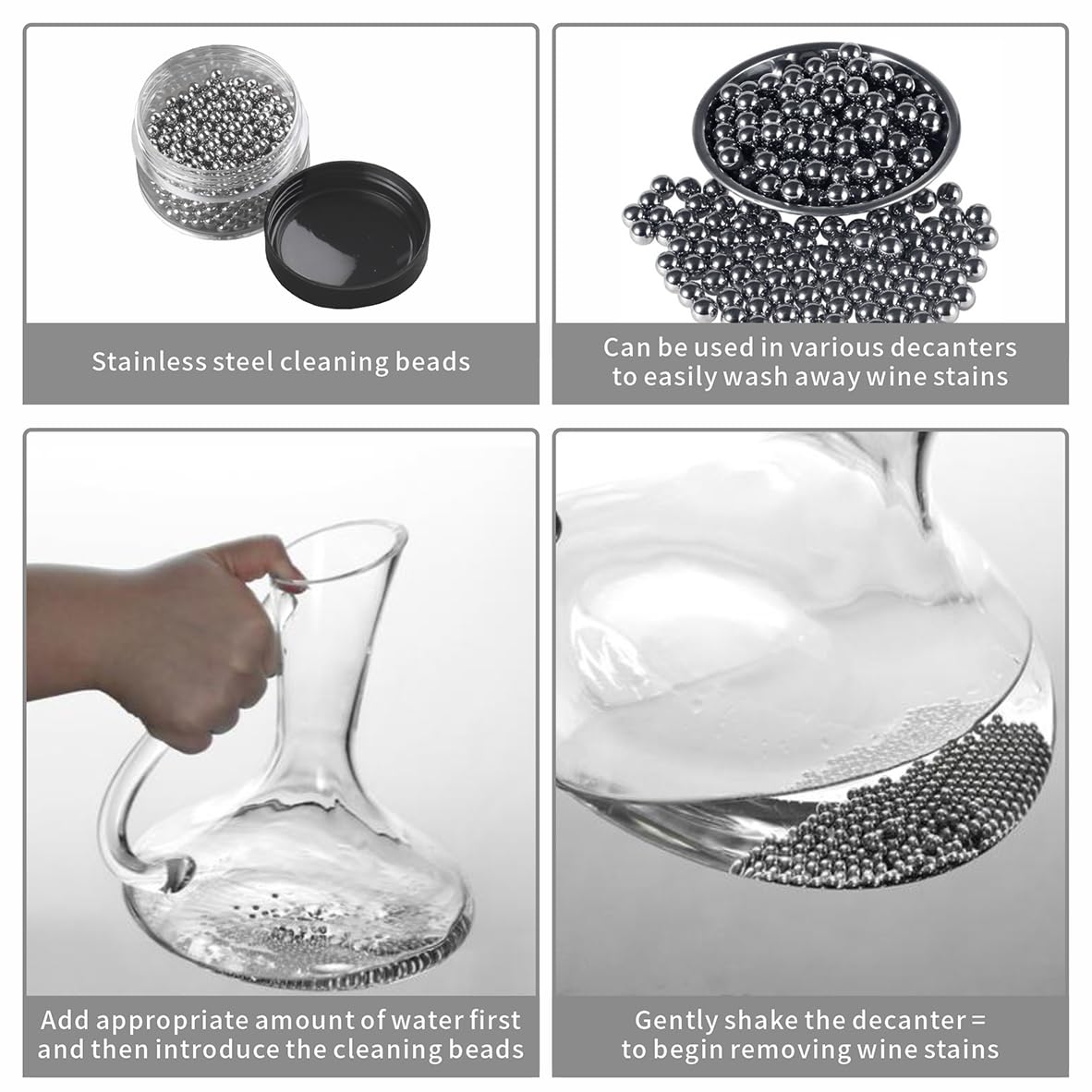 Support de séchage pour carafe à décanter avec brosse de nettoyage et perles de nettoyage, égouttoir à décanter à vin avec dessus recouvert de caoutchouc pour éviter les rayures. Décanteur de