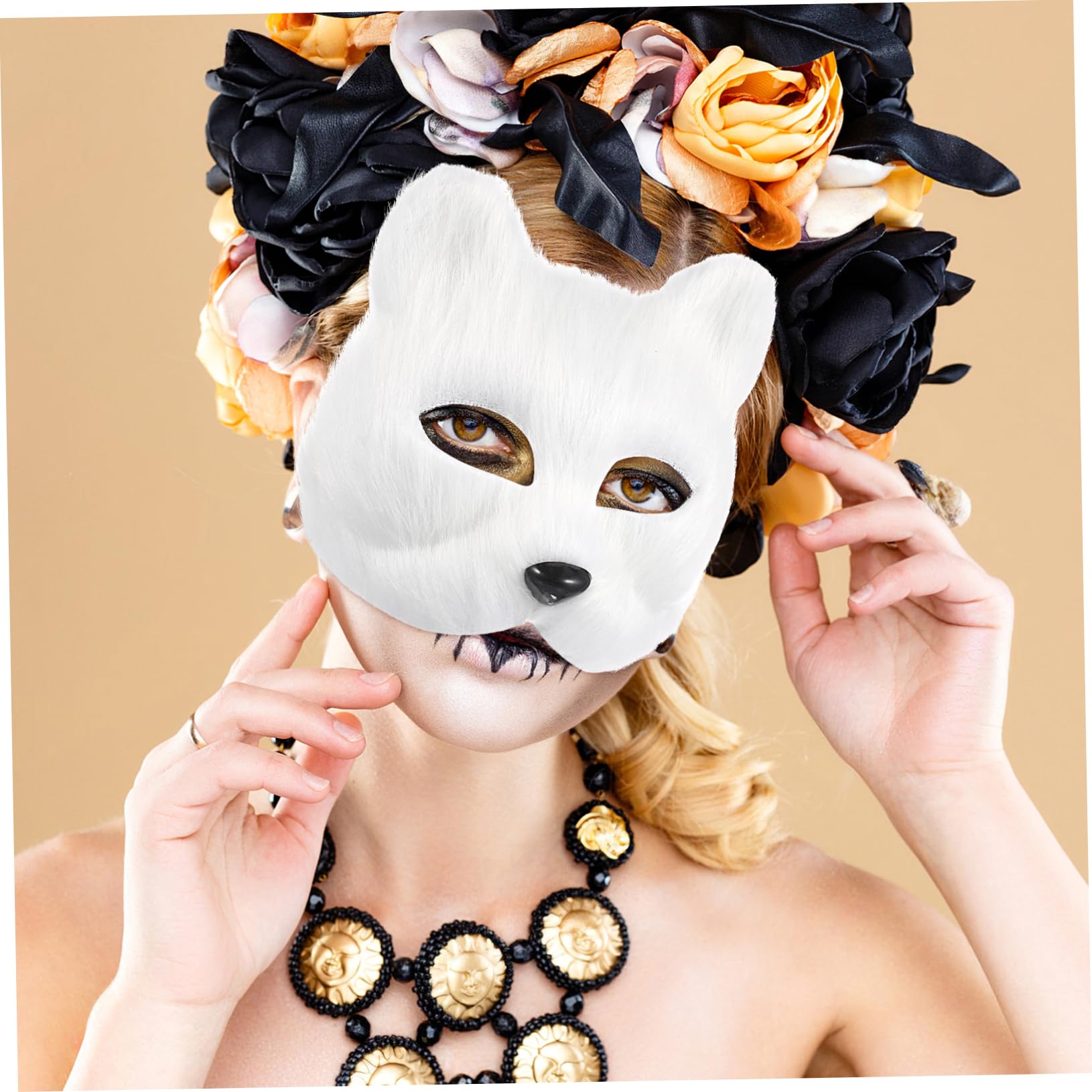POPETPOP Máscara de para Fiesta de Disfraces Máscara de Media Cara para Halloween Accesorio de y Cosplay para Temáticas y Celebraciones