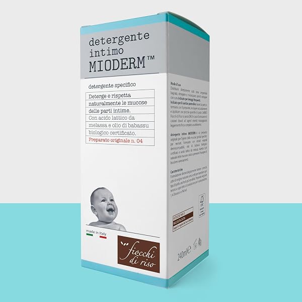 Fiocchi di Riso - Detergente Intimo MIODERM - 240ml - CAMBIO PANNOLINO - Deterge e rispetta le mucose delle parti intime prevenendo arrossamenti. Pack riciclato. - 3