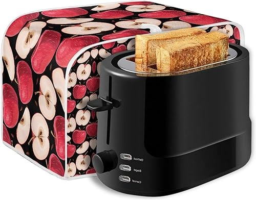 Miniatura 7 de Eheartsgir Cubierta para tostadora de 2 rebanadas con estampado de manzanas rojas, ligera, pequeña, para hacer pan, a prueba de polvo y protección