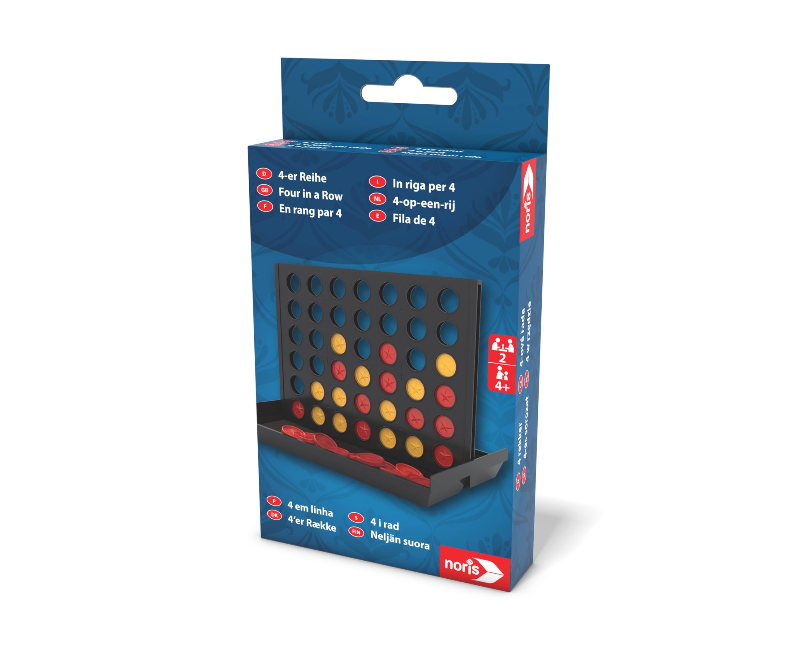 Besuche den noris- noris Spieleklassiker 4-er Reihe – Strategiespiel für unterwegs, beliebter Klassiker im Reiseformat, vertikales Steckspiel für Zwei Spieler, Denkspiel für Kinder, Logikspiel, ab 4 Jahren in use