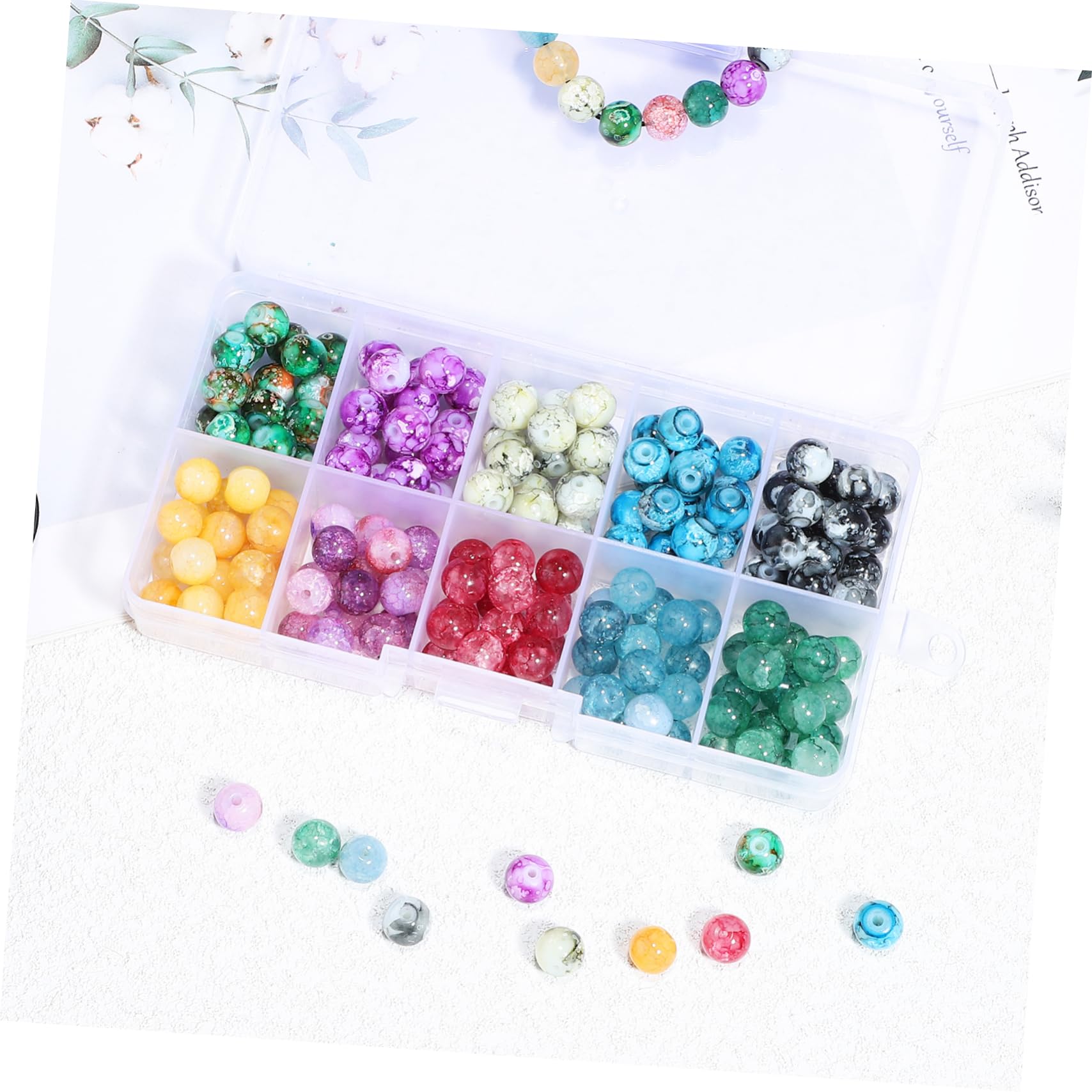 DOITOOL Abalorios Redondos Para Joyería Con Hilo Elástico Diy Para Collares 200 Piezas*4