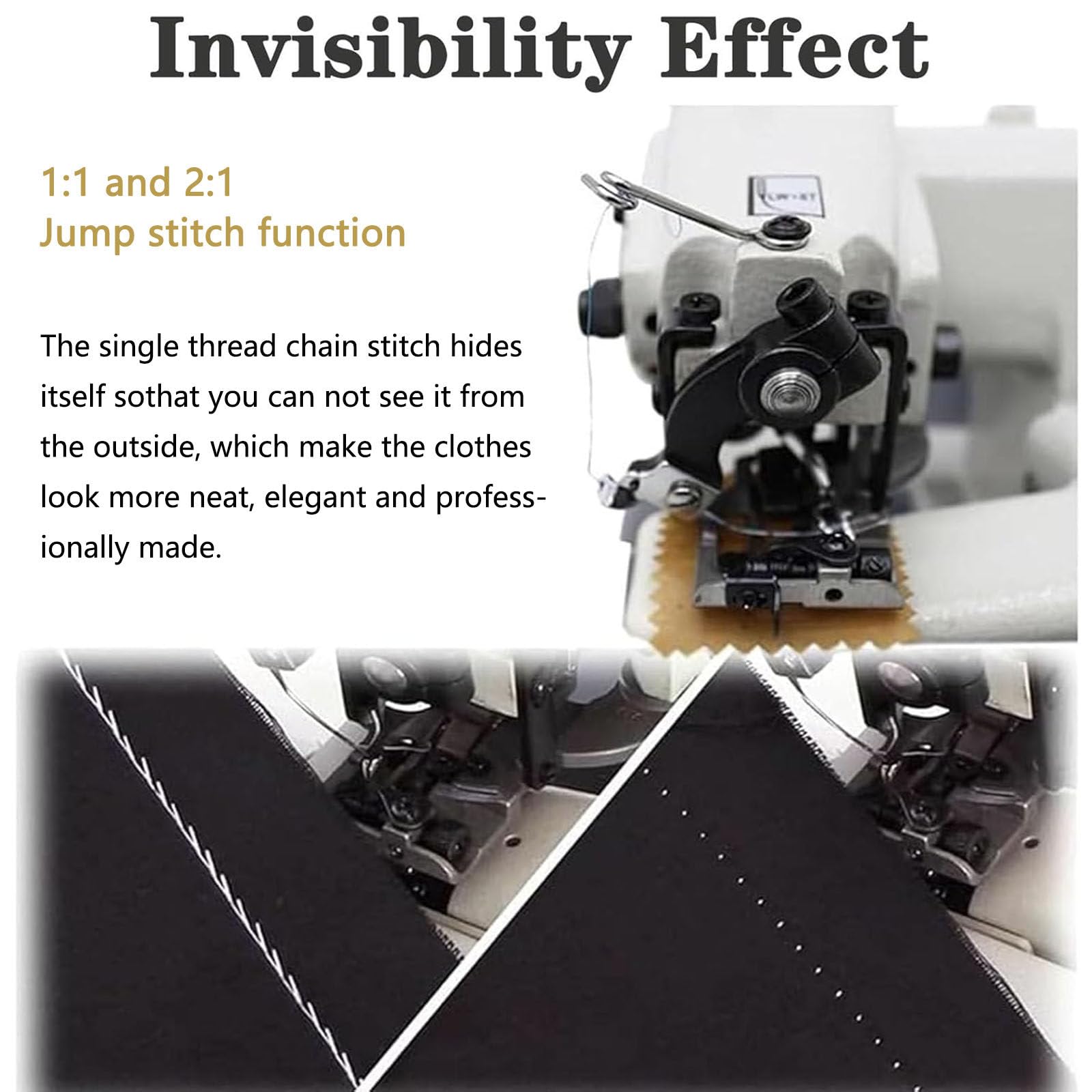Máquina de Coser de Puntada Invisible, máquina de Coser de modista | dobladilladora de puntada invisible profesional con pedal,para puños,dobladillos sueltos,dobladillos de vestidos,faldas