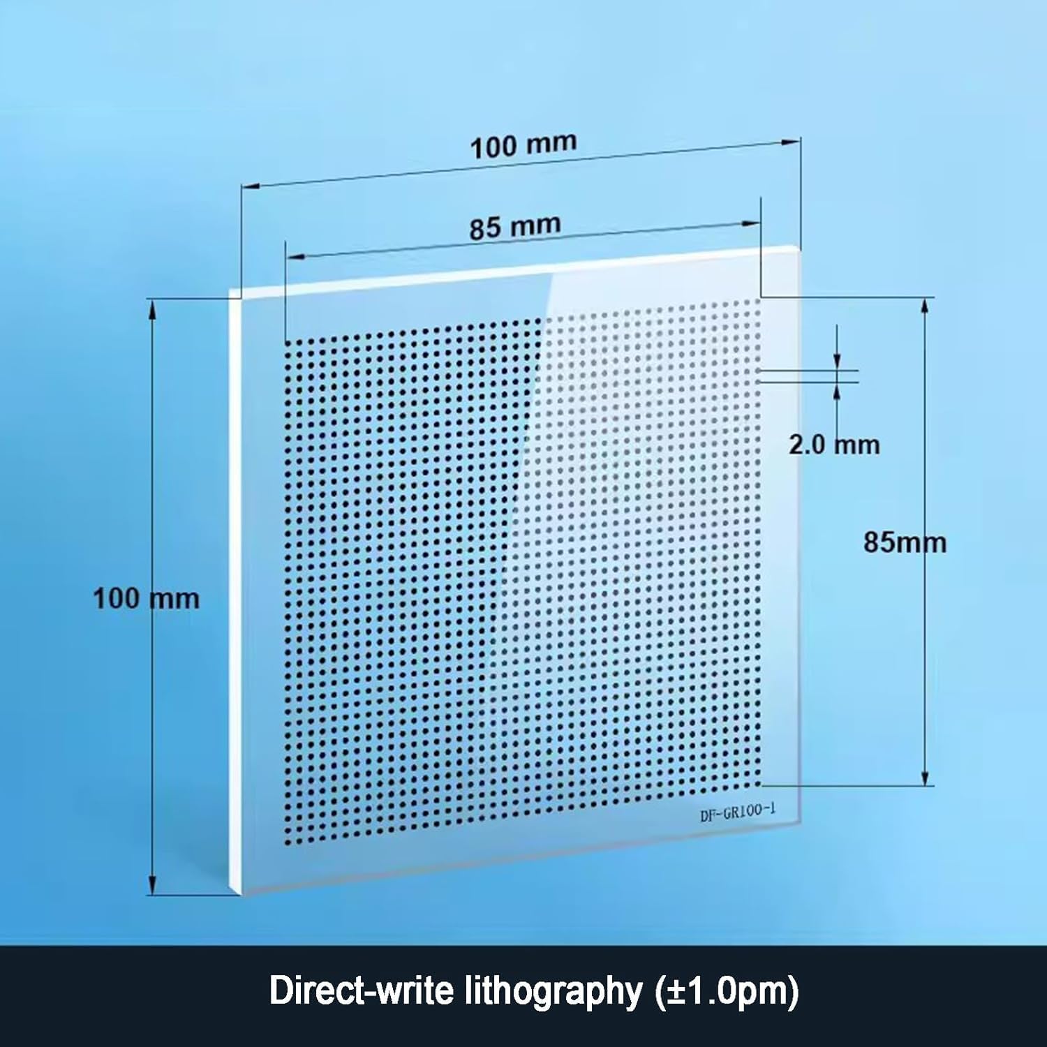 4 Inch Camera Vision Calibration Board, Microscope Lens Test Chart, Accuracy ±1.0um, 90% Light Transmission, Black Polka Dot Pattern, for Studio Photography Inspection