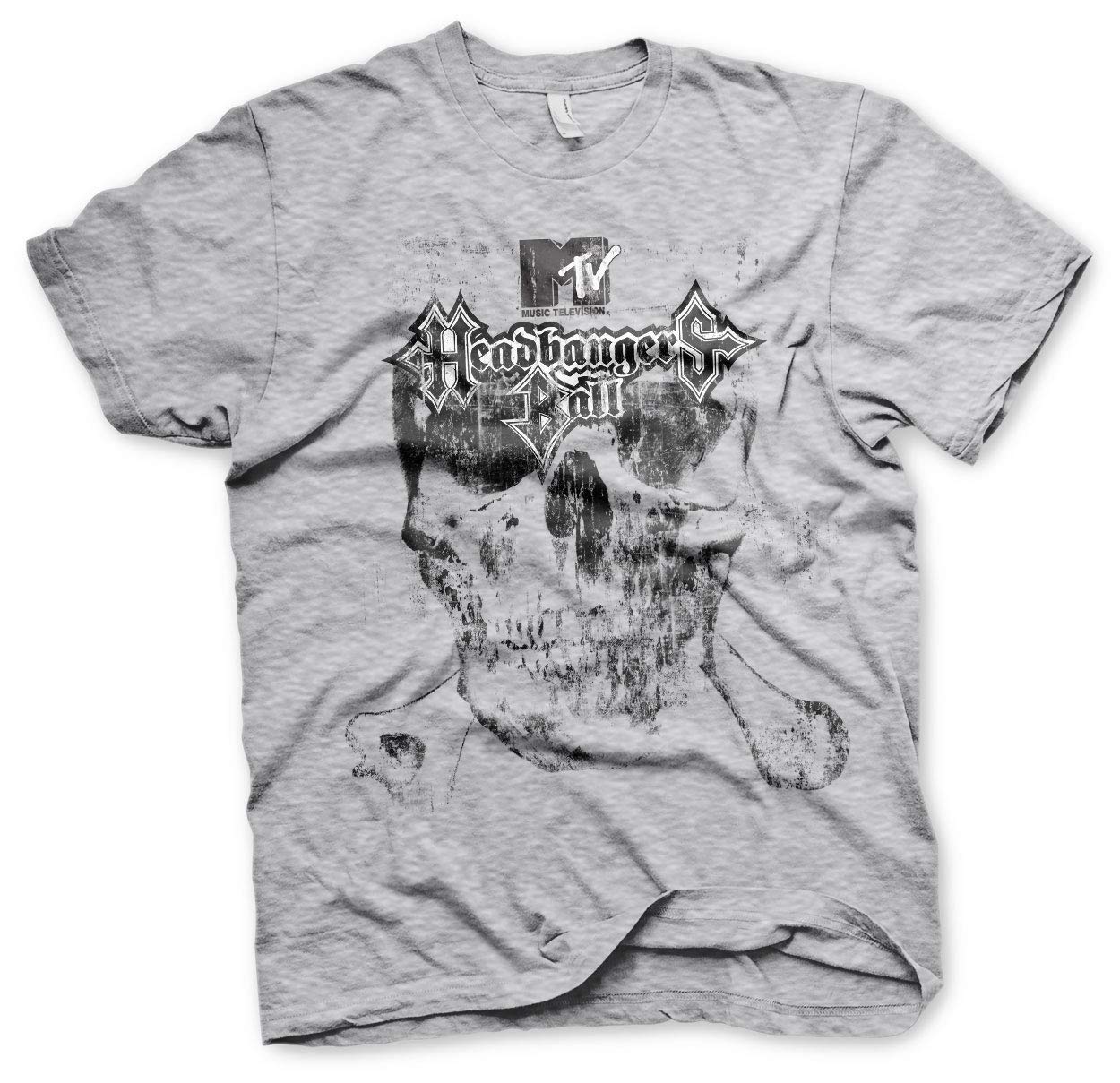 MTV Officially Licensed Headbangers Ball Mens T-Shirt (Heather Grey), M