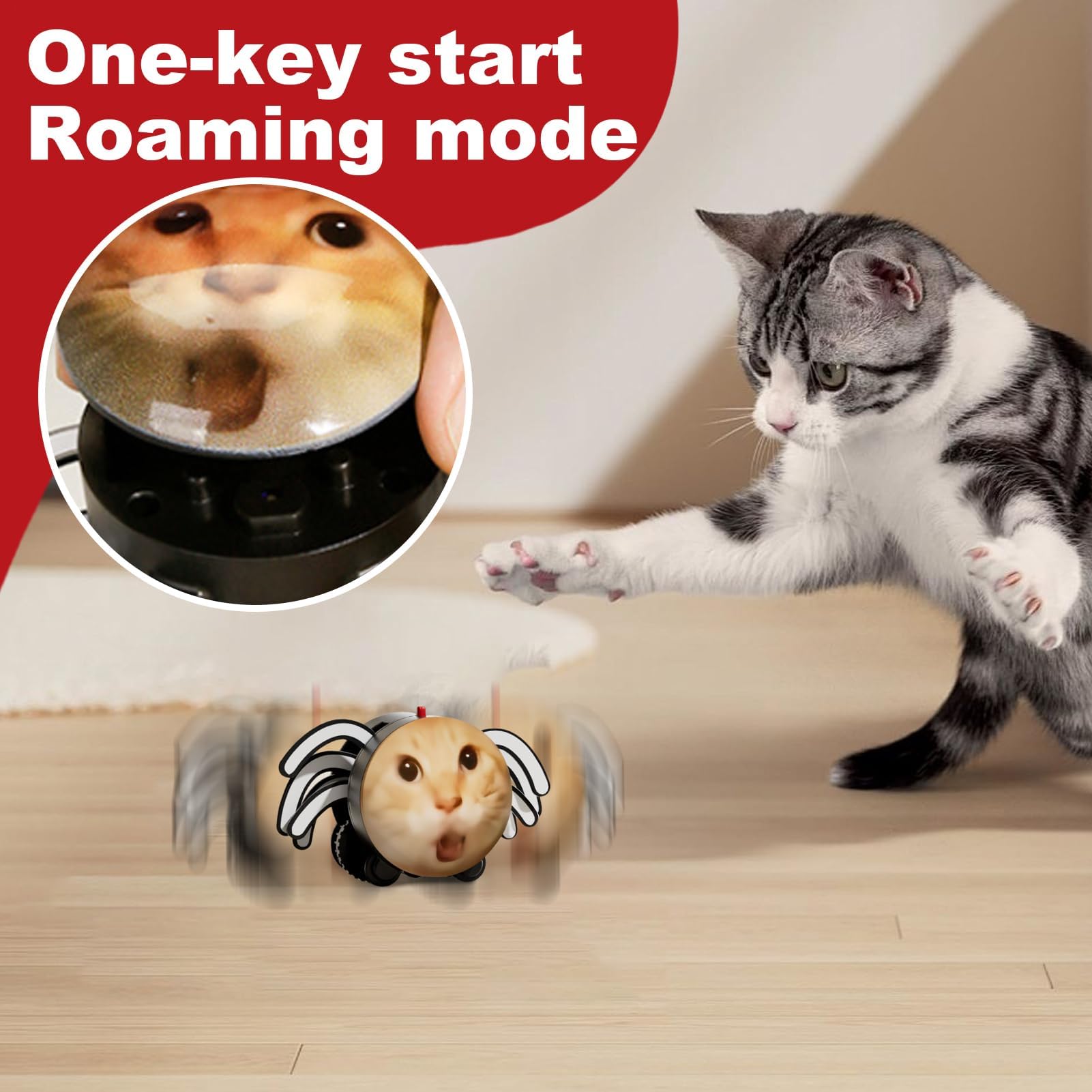 Juguetes para Gatos， Dispositivo automático Interactivo móvil for Mascotas Gatito hogar cumpleaños Navidad al Aire Libre