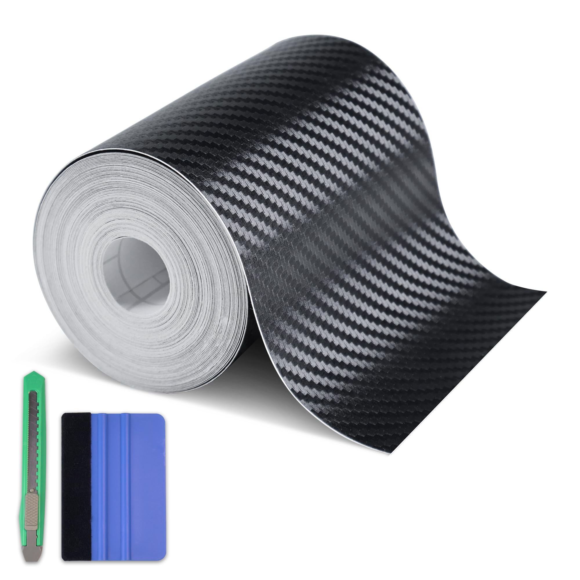 Arespark 3D Carbon Fiber Vinyl Tape - 3" X 30 Ft, Chrome Delete, Car Wrap, Scratch Protection With Free Tools