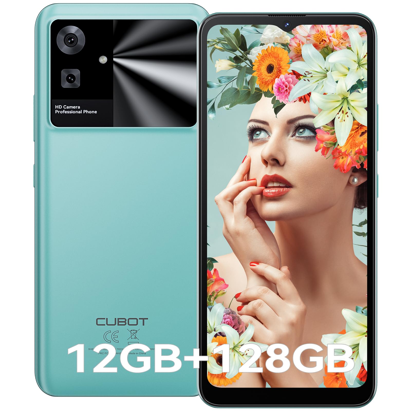 CUBOT Note 21 Smartphone 12GB(6+6) RAM + 128GB ROM TF 1TB Expand 6,56" 90Hz Schermo Android 13 Telefono Cellulare 50MP Fotocamera 5200mAh 4G Doppio SIM Octa Core Face ID - Verde