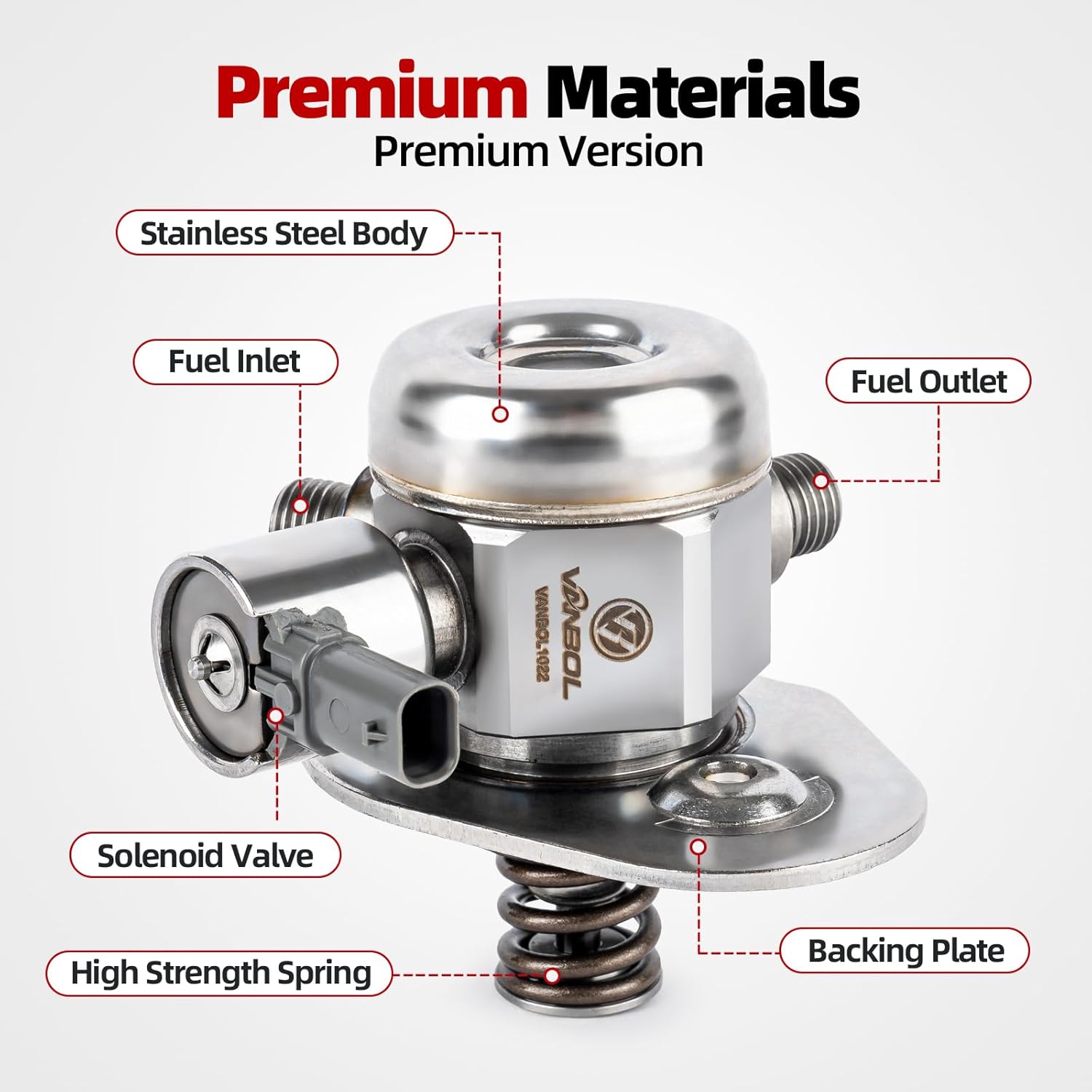 High Pressure Fuel Pump Compatible with 2012-2019 BMW 550i 650i 750i Alpina B6 M5 M6 X5 X6 X7 GT xDrive Gran Coupe Small Plug Only GAS V8 4.4L Replace HM10083 66812 13518604232