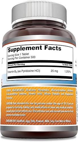 Miniatura 3 de Amazing Formulas Vitamina B6 Tabletas Suplemento dietético sin OMG sin gluten  Apoya el sistema nervioso saludable el metabolismo y la salud celular