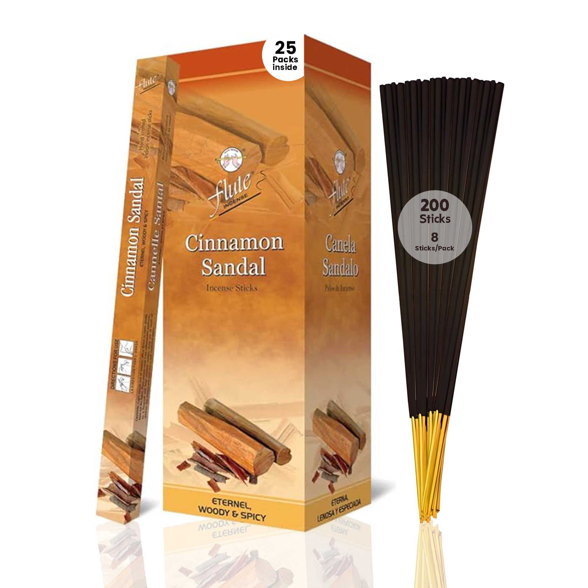 Amazon.com: Flute Cinnamon Sandalwood Incense Sticks, 9 Inch, 200